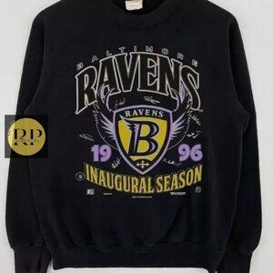 Baltimore Ravens Inaugural Season Black Retro Style Sweatshirt Men Women 1996
